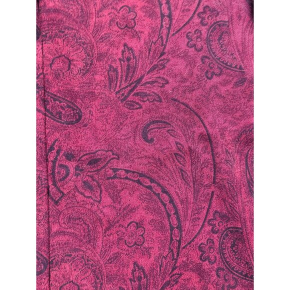 BonWorth Womens Red Paisley Button-Up Long Sleeve Blouse XL - Picture 5 of 7